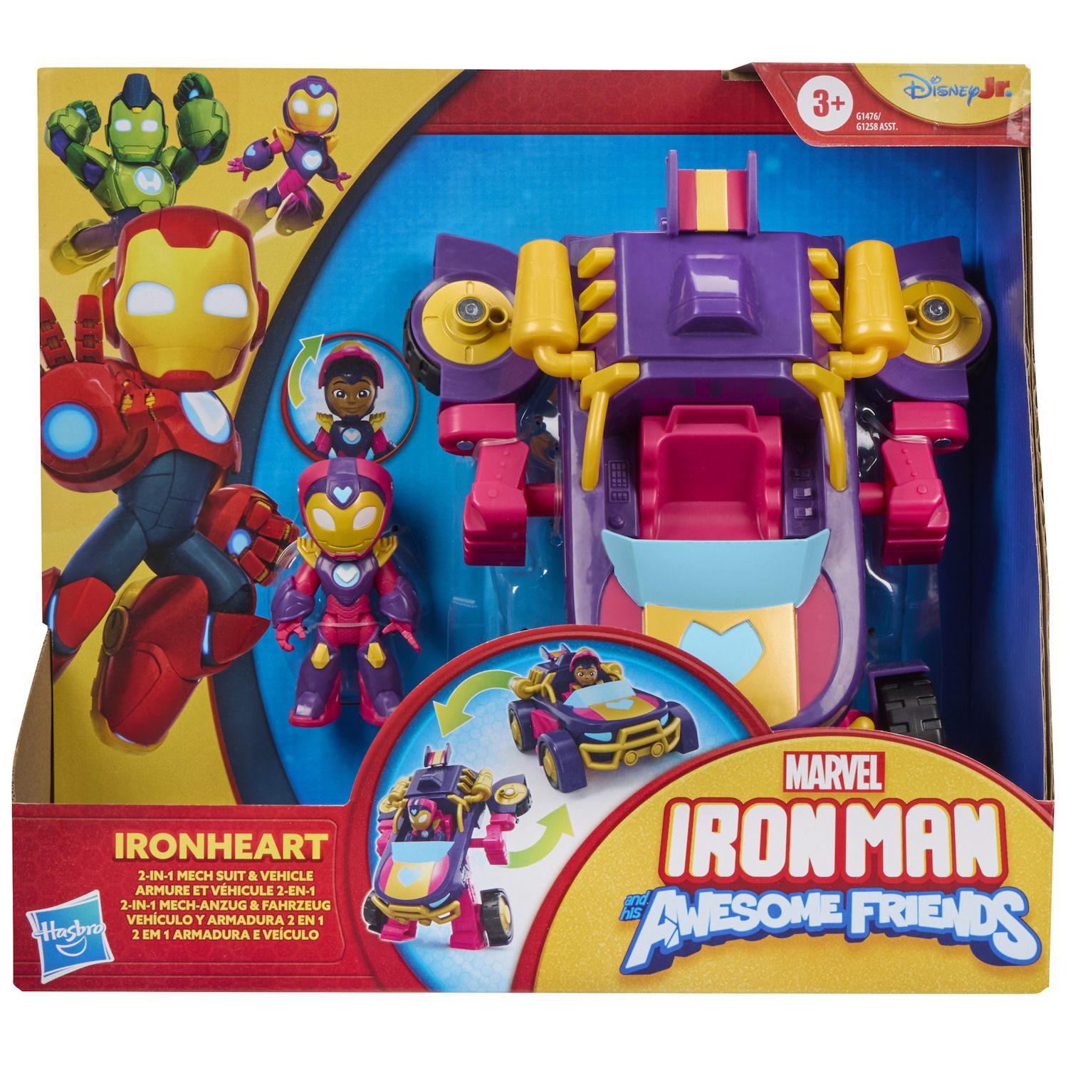 Детские фигурки Marvel Iron Man & His Awesome Friends Ironheart 2-In-1 Mech Suit & Vehicle by Hasbro — фото 3