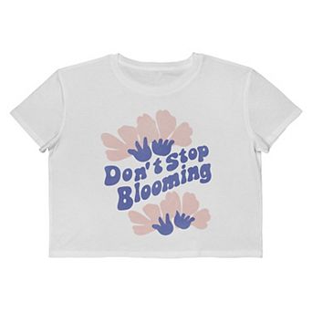 Juniors' Grayson Threads The Label Don't Stop Blooming Cropped Graphic Tee