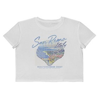 Juniors' Grayson Threads The Label San Remo Italy Mediterranean Coast Cropped Graphic Tee