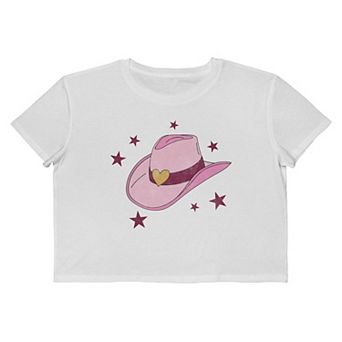 Juniors' Grayson Threads The Label Cowgirl Hat Cropped Graphic Tee