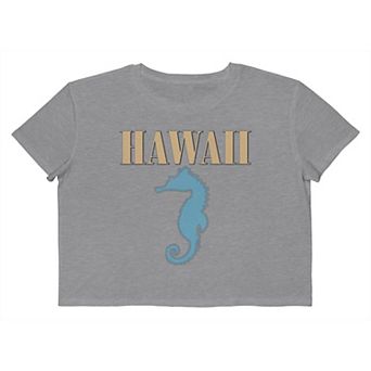 Juniors' Grayson Threads The Label Hawaii Seahorse Cropped Graphic Tee