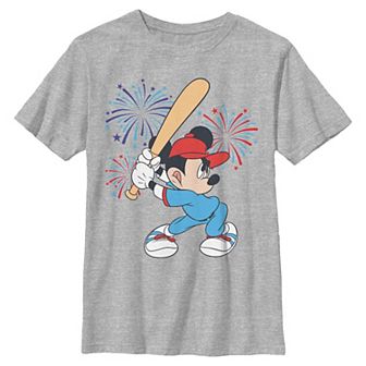 Boys 8-20 Disney's Mickey Mouse Baseball And Fireworks Americana Graphic Tee