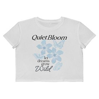 Juniors' Grayson Threads The Label Quiet Bloom Let Dreams Grow Wild Cropped Graphic Tee