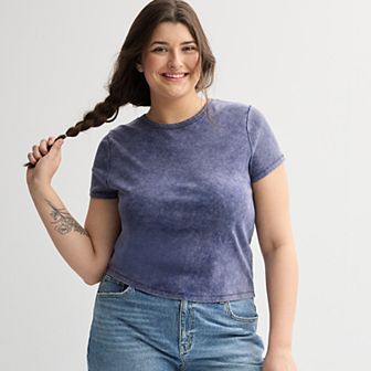 Juniors' Plus Size SO® Slim Fit Baby Tee