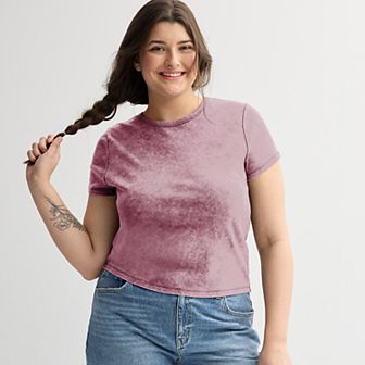 Juniors' Plus Size SO® Slim Fit Baby Tee