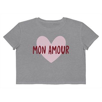 Juniors' Grayson Threads The Label Mon Amour Heart Cropped Graphic Tee