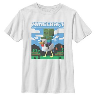 Boys 8-20 Minecraft Zombie Chicken Jockey Poster Graphic Tee