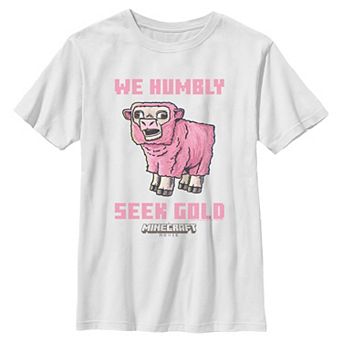 Boys 8-20 Minecraft Movie Sheep We Humbly Seek Gold Graphic Tee