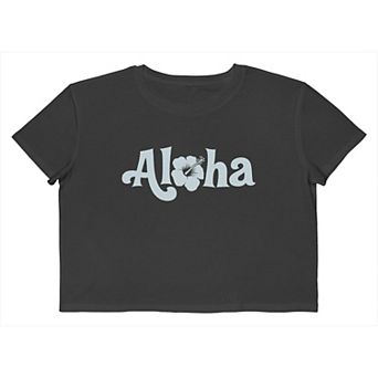Juniors' Grayson Threads The Label Aloha Hawaiian Flower Cropped Graphic Tee