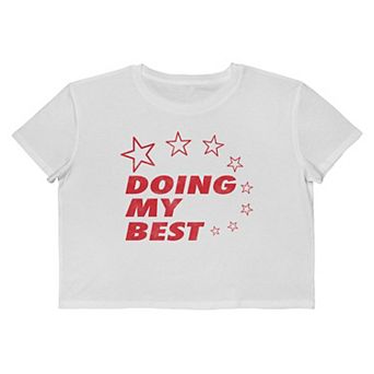 Juniors' Grayson Threads The Label Doing My Best Cropped Graphic Tee