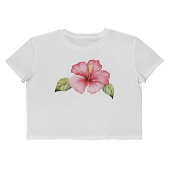 Juniors' Grayson Threads The Label Lilikoi Hibiscus Flower Cropped Graphic Tee