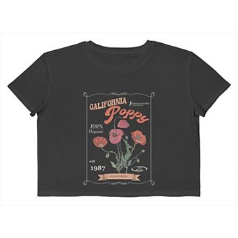 Juniors' Grayson Threads The Label California Poppy Farm Fresh Cropped Graphic Tee
