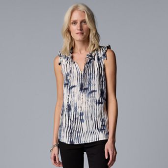 Women's Simply Vera Vera Wang Pleated Neck Top