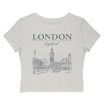Juniors' Grayson Threads The Label London England Big Ben And The Eye Graphic Baby Tee