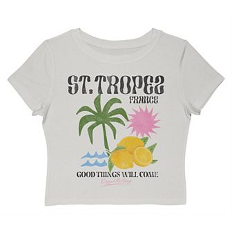 Juniors' Grayson Threads The Label St. Tropez France Good Things Will Come Graphic Baby Tee