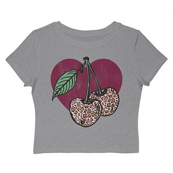 Juniors' Grayson Threads The Label Leopard Cherries Graphic Baby Tee