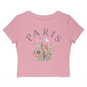 Juniors' Grayson Threads The Label Paris League Delicate Flowers Graphic Baby Tee