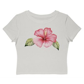 Juniors' Grayson Threads The Label Lilikoi Hibiscus Flower Graphic Baby Tee