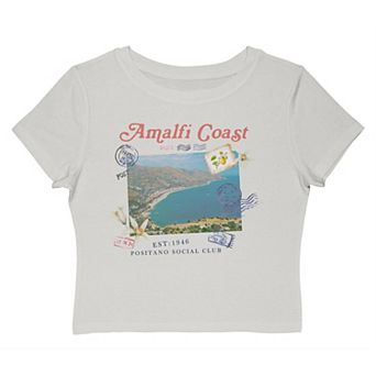 Juniors' Grayson Threads The Label Amalfi Coast Positano Social Club Est: 1946 Postcard Graphic Baby Tee