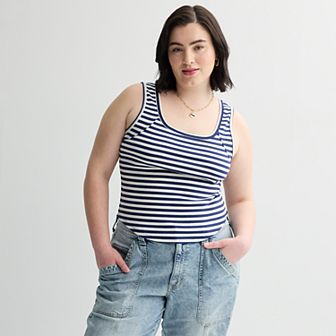 Juniors' Plus Size SO® Seamed Rib Tank Top