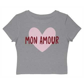 Juniors' Grayson Threads The Label Mon Amour Heart Graphic Baby Tee
