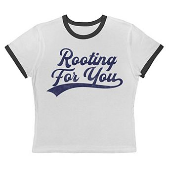 Juniors' Grayson Threads The Label Rooting For You Graphic Ringer Baby Tee