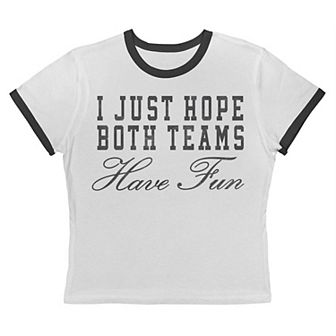 Juniors' Grayson Threads The Label I Just Hope Both Teams Have Fun Graphic Ringer Baby Tee