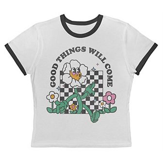 Juniors' Grayson Threads The Label Good Things Will Come Graphic Ringer Baby Tee