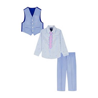 Boys 4-12 IZOD 4 pc Herringbone Vest, Pants, Shirt, & Tie Set