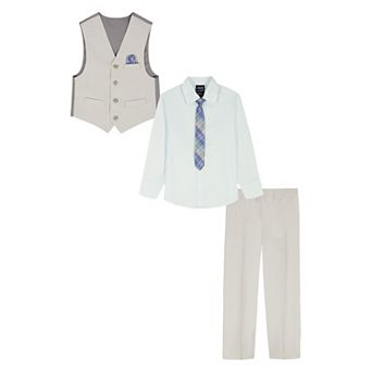 Boys 4-12 IZOD 4 pc Herringbone Vest, Pants, Shirt, & Tie Set