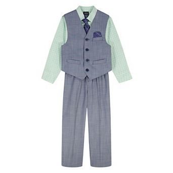 Boys 4-12 IZOD 4 pc Herringbone Vest, Pants, Shirt, & Tie Set