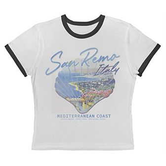 Juniors' Grayson Threads The Label San Remo Italy Mediterranean Coast Graphic Ringer Baby Tee