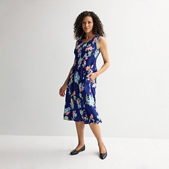 Petite Croft & Barrow® Smocked Midi Dress