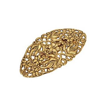 1928 Oval Filigree Hair Barrette