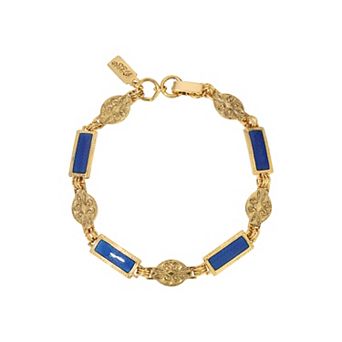 1928 Gold Tone Enamel Bracelet