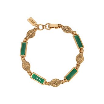 1928 Gold Tone Enamel Bracelet