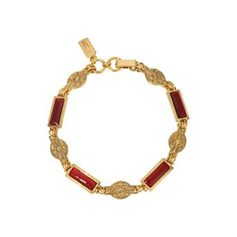 1928 Gold Tone Enamel Bracelet