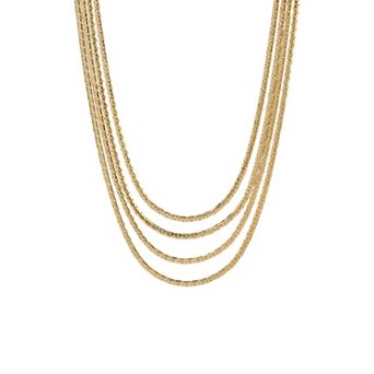 1928 Gold Tone 4 Chain Necklace