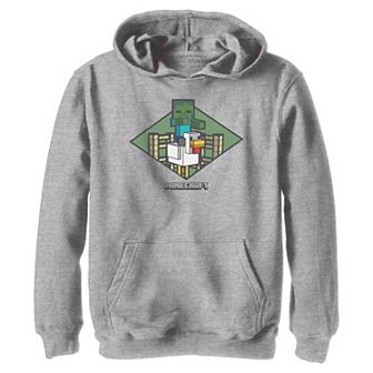 Boys 8-20 Minecraft Zombie Chicken Jockey Graphic Hoodie