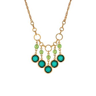 1928 Gold Tone Crystal Drape Necklace