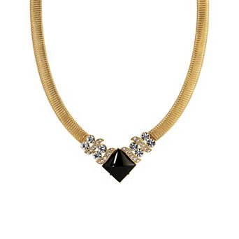 1928 Gold Tone Crystal Necklace