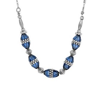 1928 Silver Tone Bead Necklace