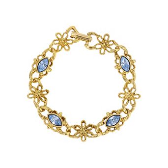 1928 Gold Tone Crystal Bracelet