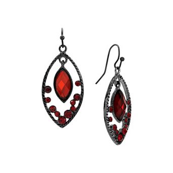 1928 Faceted Oval Drop Earrings