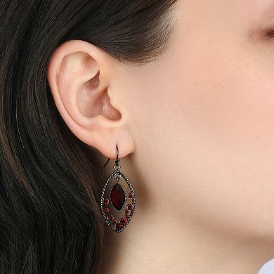 1928 Faceted Oval Drop Earrings