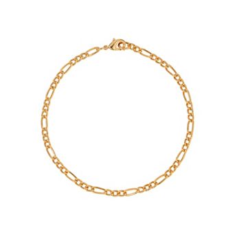 1928 14k Gold Dipped Figaro Chain Bracelet