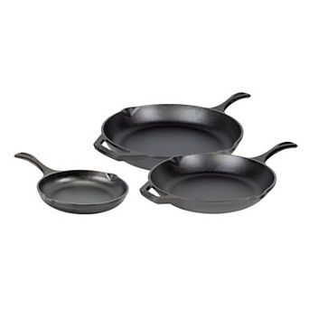Lodge Chef Collection 3 pc Seasoned Cast Iron Skillet Set