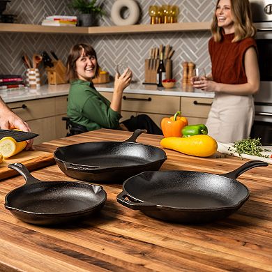 Lodge Chef Collection 3-pc. Seasoned Cast Iron Skillet Set