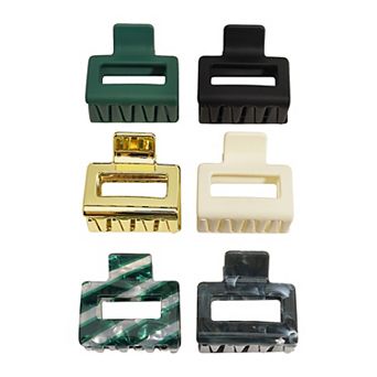 Emberly 6-Pack Holiday Marble Hair Clip Set