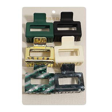 Emberly 6-Pack Holiday Marble Hair Clip Set